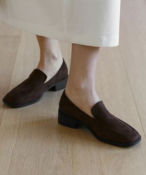 아바라 스퀘어 스웨이드 로퍼 (3.5cm)