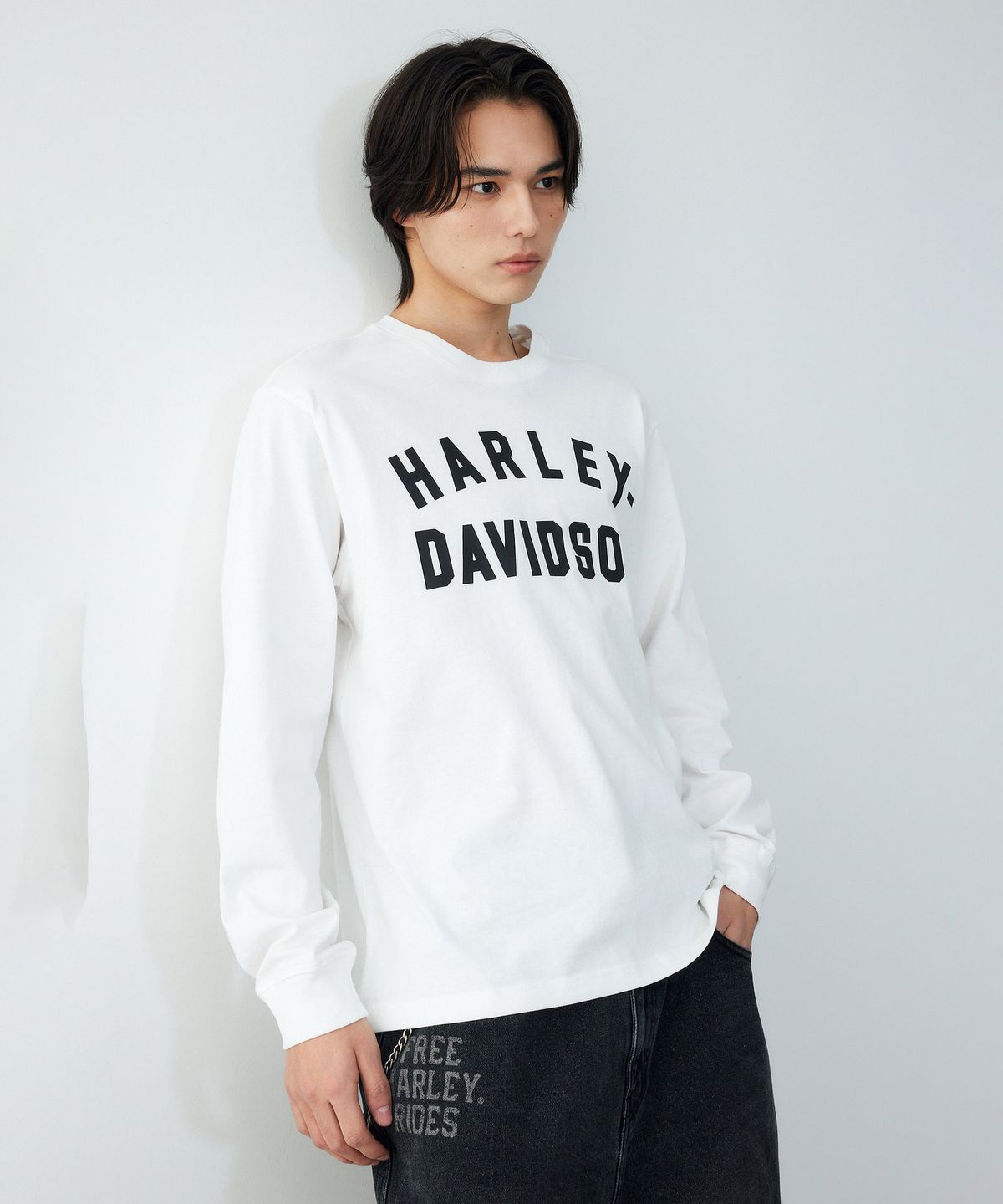 할리데이비슨 컬렉션스®(HARLEY-DAVIDSON COLLECTIONS®) [1903] 플랫 트랙 긴팔 티셔츠 화이트_HH16111001