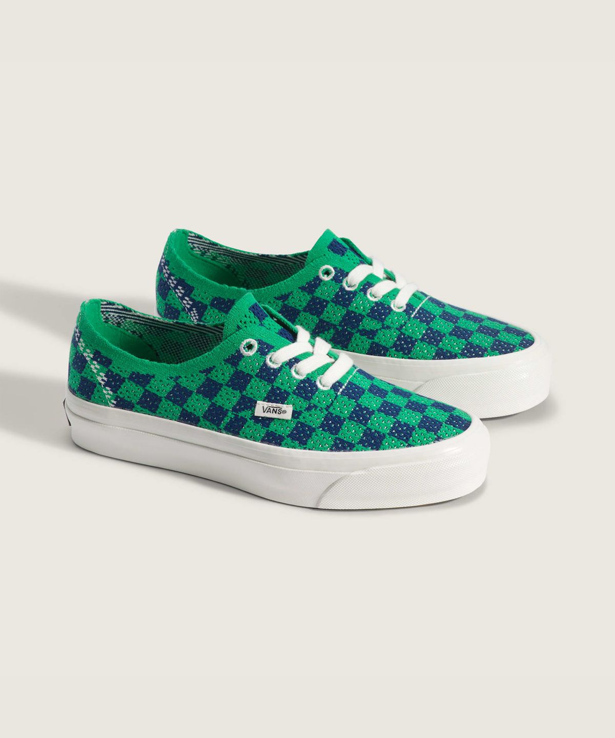 반스(VANS) 프리미엄 어센틱 44 EK - (펑크체크) 그린:네이비 / VN000EJC5W31