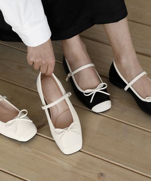 클라엔 리본 메리제인 플랫슈즈 (1cm)