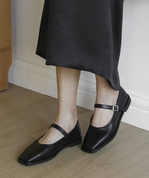 모이트 스퀘어 메리제인 플랫슈즈 (1cm)