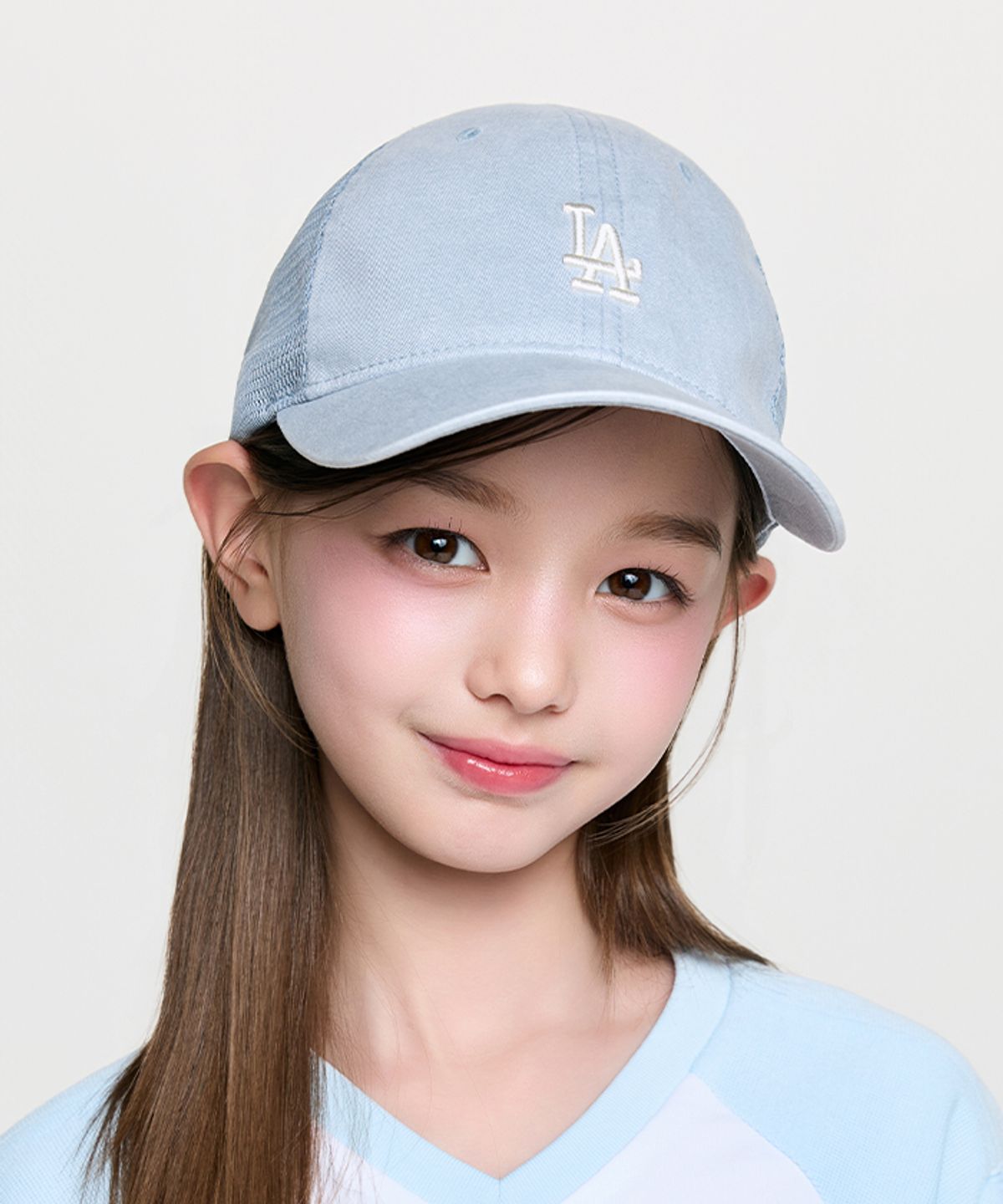 엠엘비 키즈(MLB KIDS) 피그먼트 워싱 메쉬캡 LA (Mg.Blue)