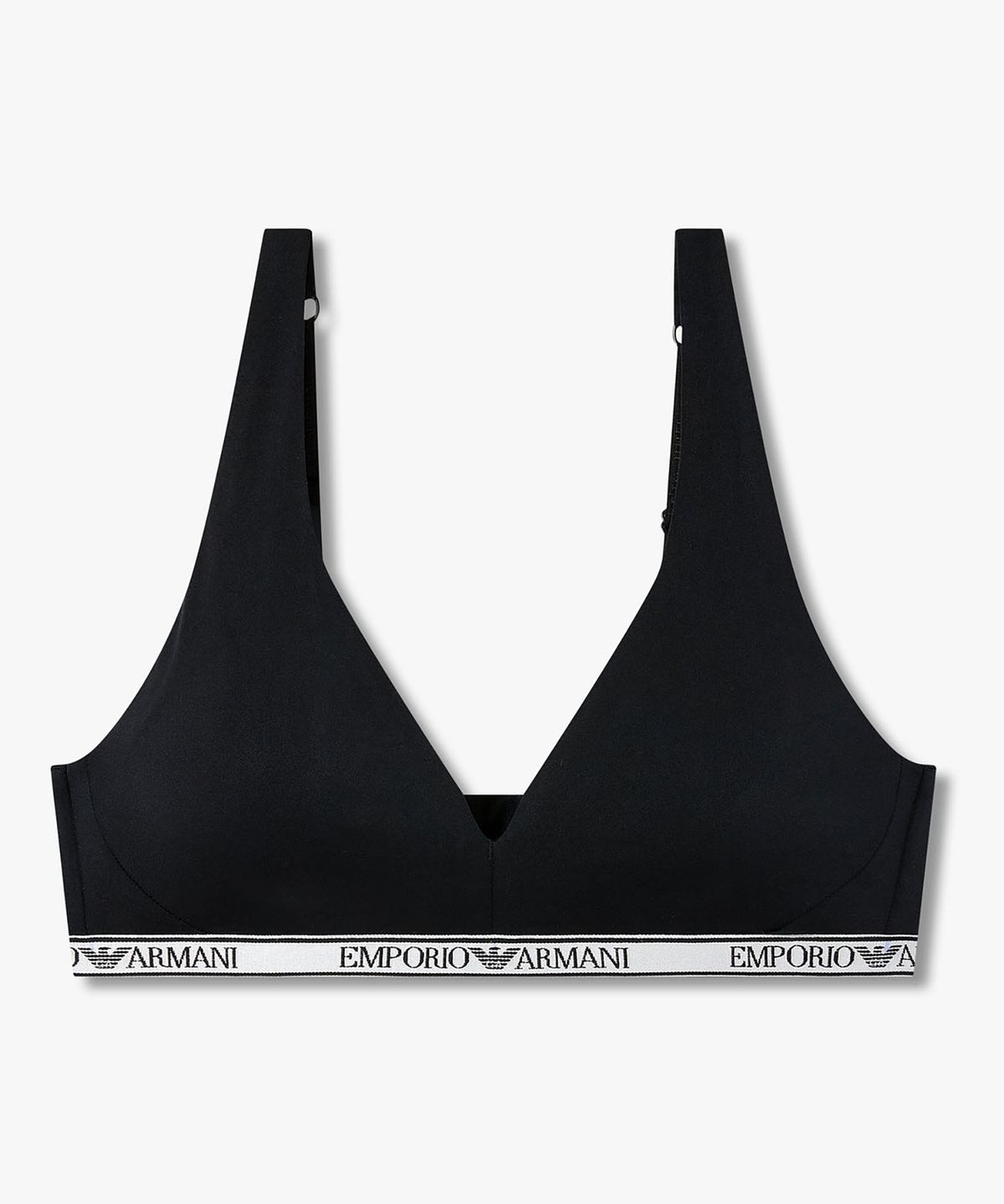 엠포리오 아르마니 언더웨어(EMPORIO ARMANI UNDERWEAR) 여성 글로시 나일론 리무버블 패드 브라렛_블랙_0826181502