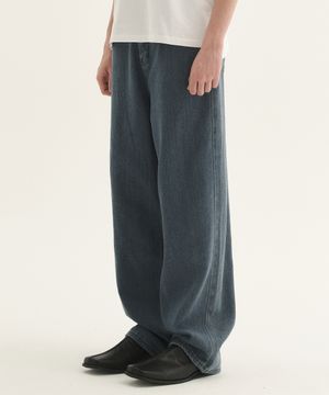 소프트 페이드 데님 팬츠_딥블루