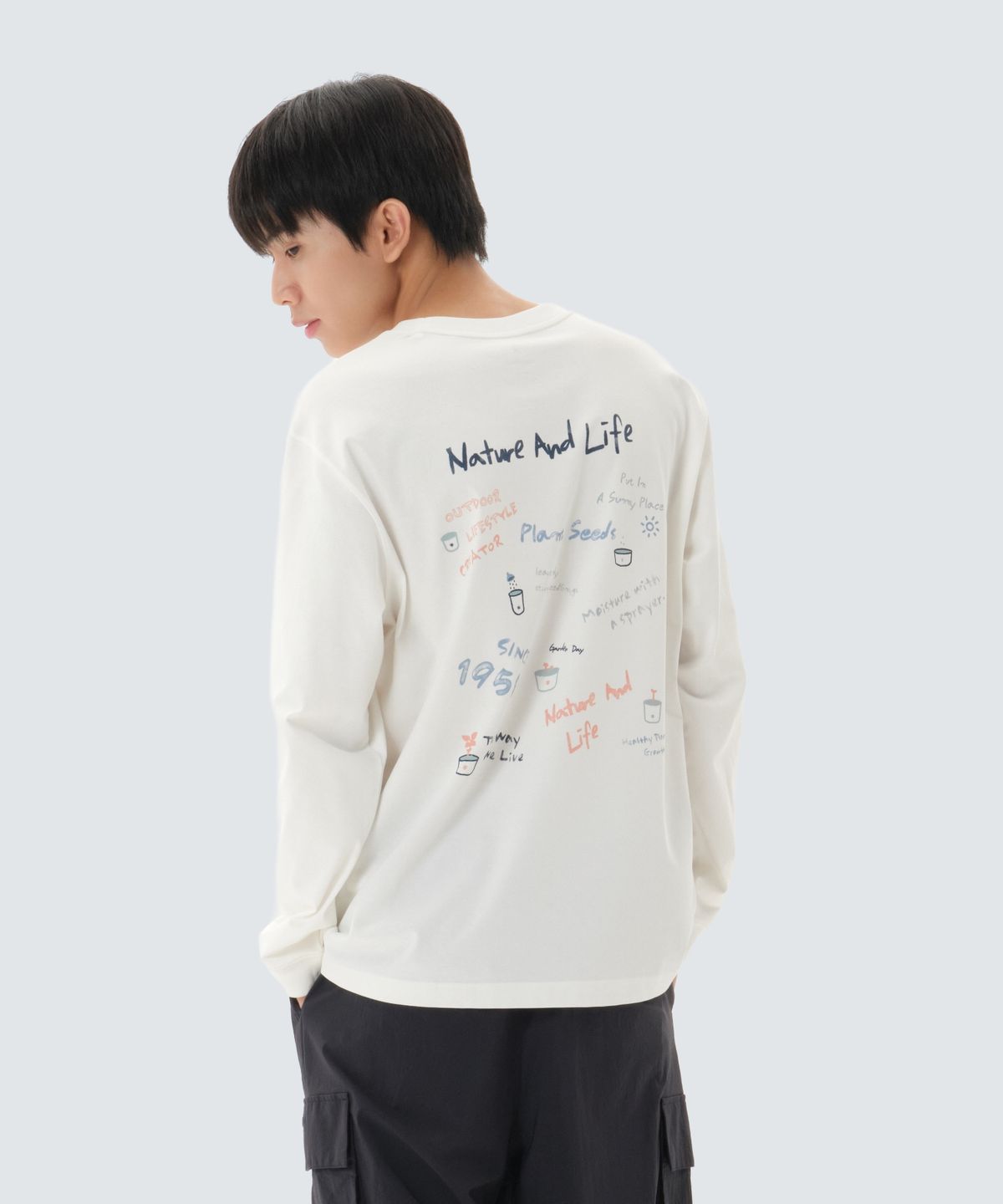 스노우피크 어패럴(SNOWPEAK APPAREL) 에어로쿨 크레용 긴팔 티셔츠 (S26SUFTL74) Off White