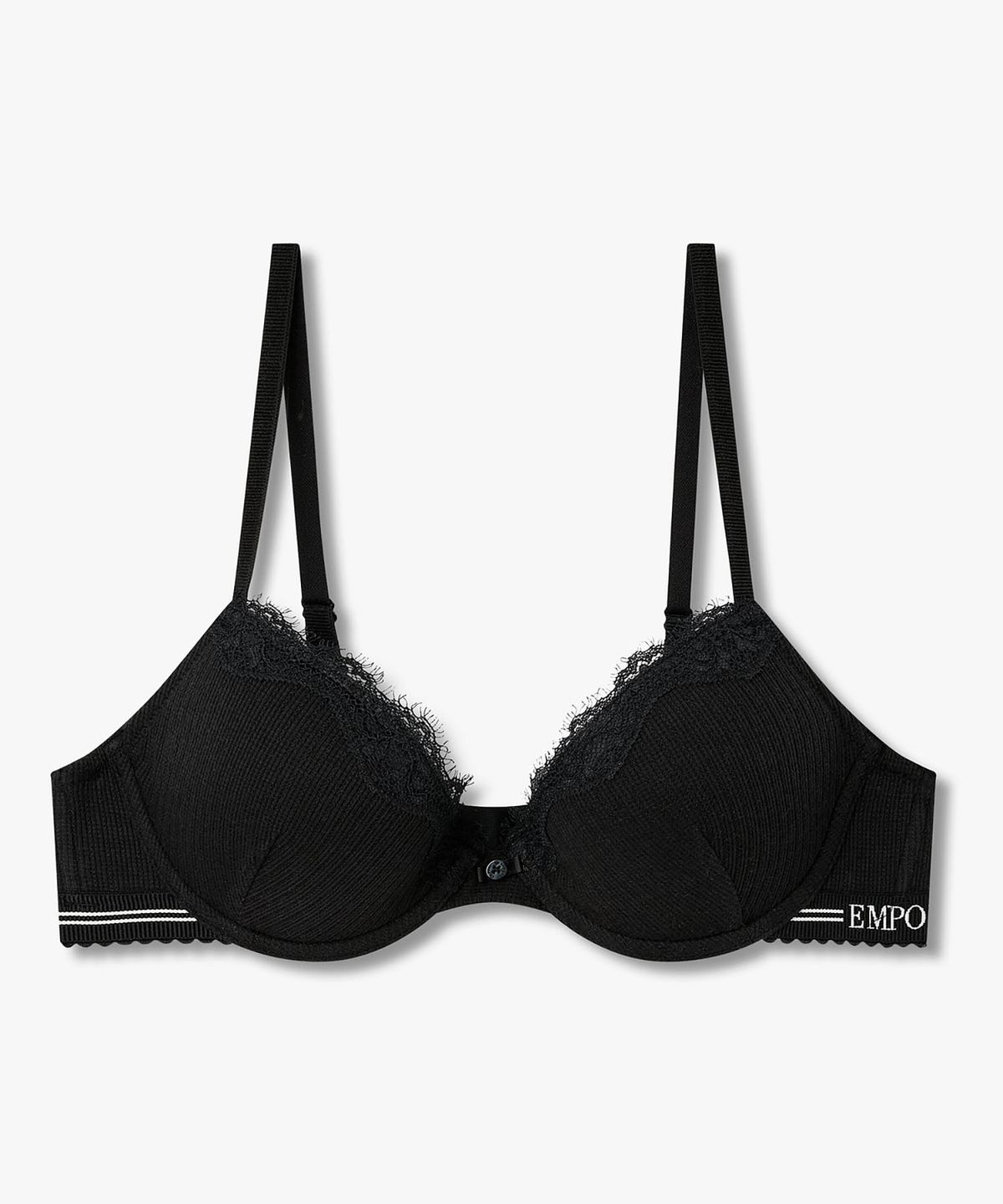 엠포리오 아르마니 언더웨어(EMPORIO ARMANI UNDERWEAR) 여성 니티드 내추럴 푸쉬업 브라_블랙_0826185516