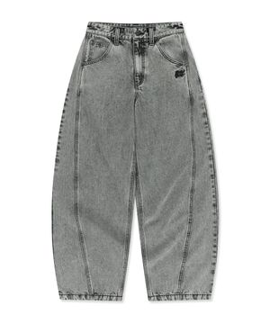 W BALLOON DENIM PANTS - GREY