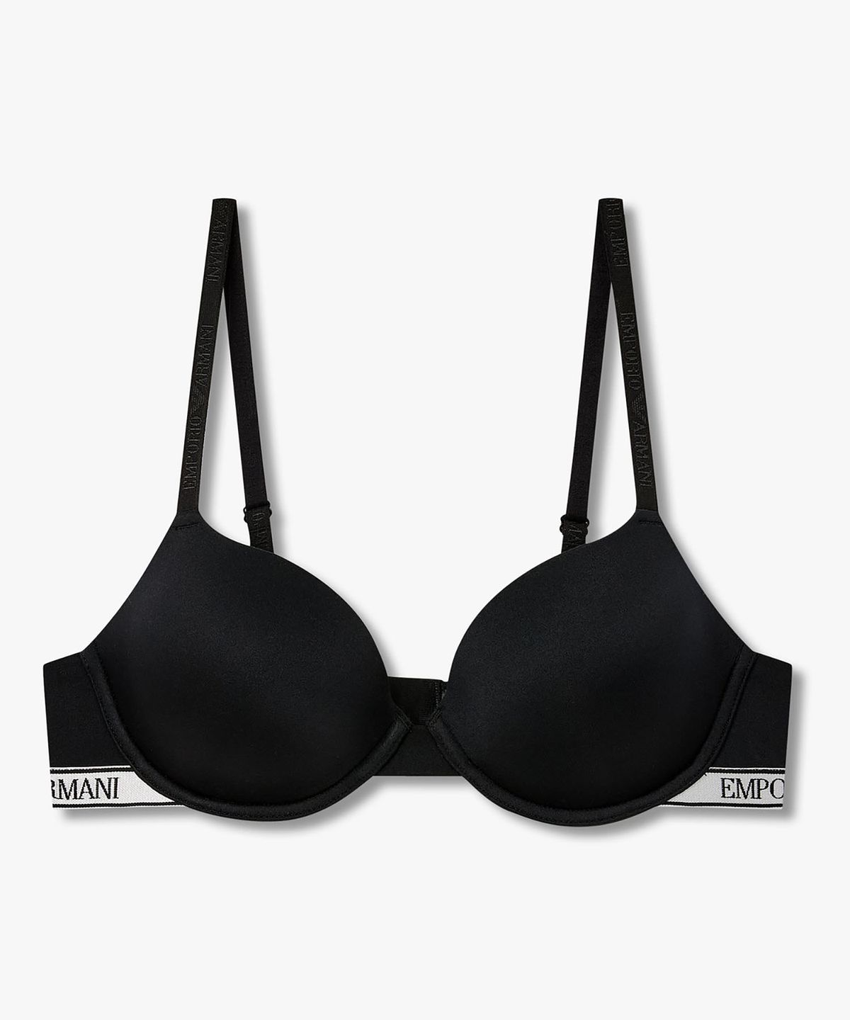 엠포리오 아르마니 언더웨어(EMPORIO ARMANI UNDERWEAR) 여성 글로시 나일론 컨투어 브라_블랙_0826184503