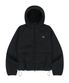 W TAG HIGH NECK HOODIE WINDBREAKER - BLACK