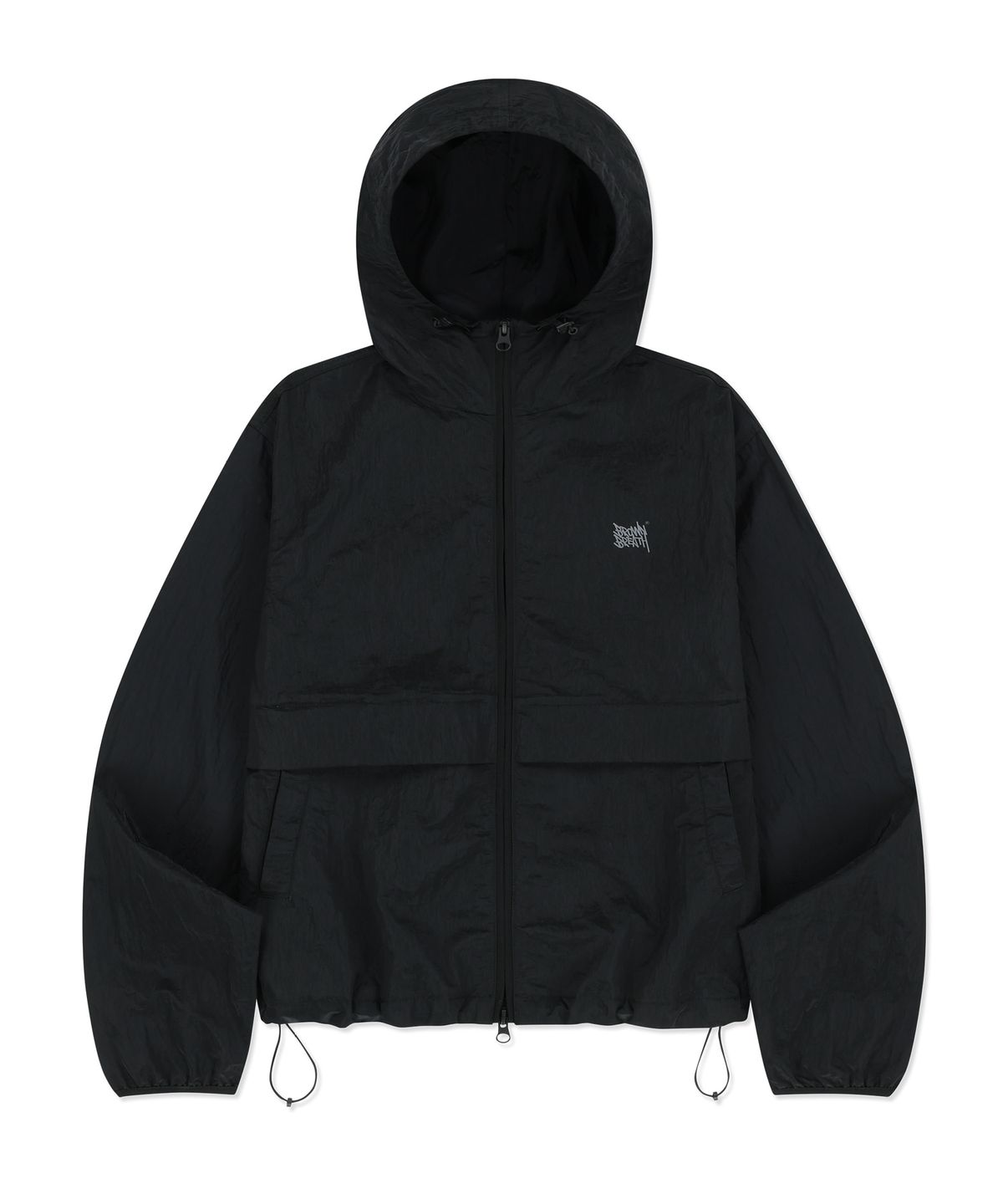 브라운브레스(BROWNBREATH) W TAG HIGH NECK HOODIE WINDBREAKER - BLACK