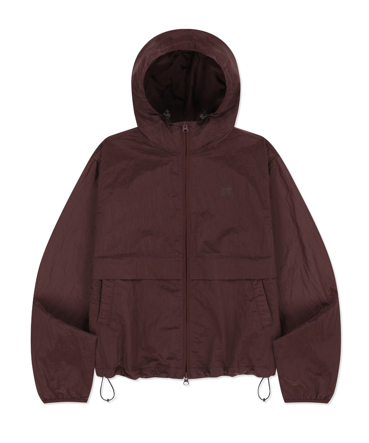 브라운브레스(BROWNBREATH) W TAG HIGH NECK HOODIE WINDBREAKER - BURGUNDY