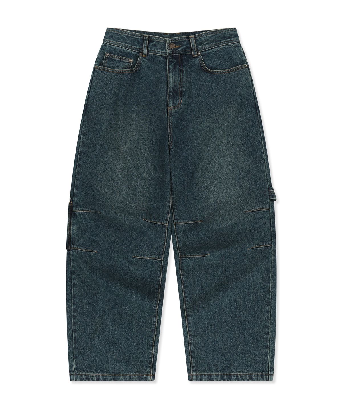 브라운브레스(BROWNBREATH) POCKET CARPENTER CURVED DENIM PANTS - BLUE