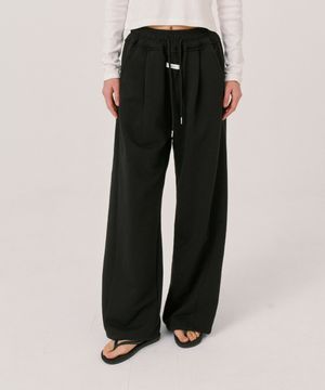 One-Tuck Wide banding Pants_Black (일반ver.)