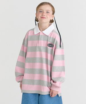 F7 체스트 카라 긴팔 (핑크)