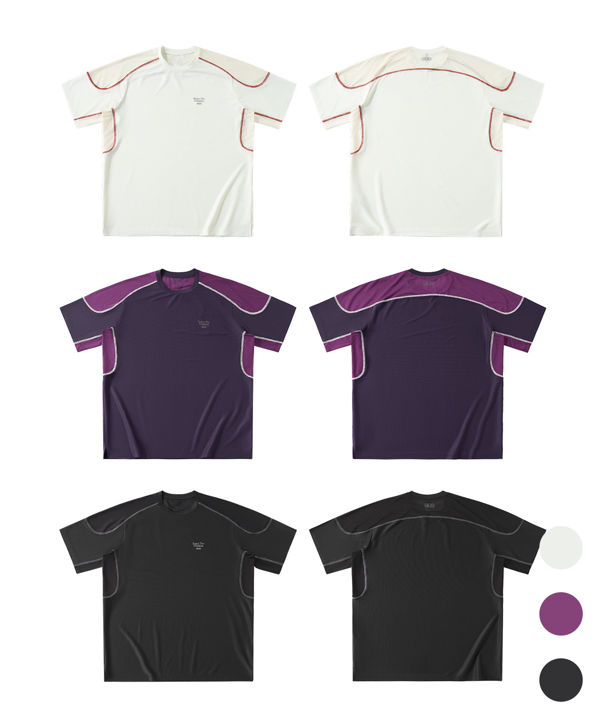 버튼서울(BUTTON SEOUL) 메쉬 스트레치 라글란 숏슬리브(3 COLORS)