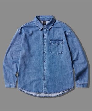 슬럽 워싱 데님셔츠 미드블루 SJLS6928