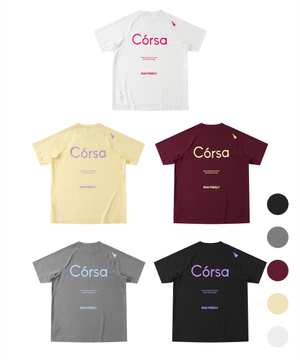코르사 코튼 스티치 라글란 러닝 숏슬리브(5 COLORS)