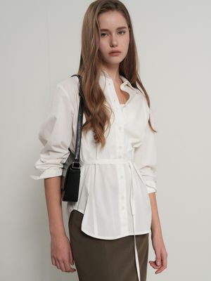 벨티드 핀턱 셔츠 [WHITE] / GF1LSH502