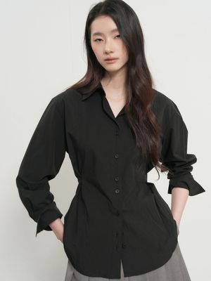 벨티드 핀턱 셔츠 [BLACK] / GF1LSH502