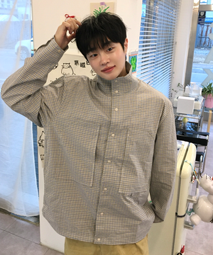 MAN 체크 셔츠 자켓 [BLUE] / GF1MJK002