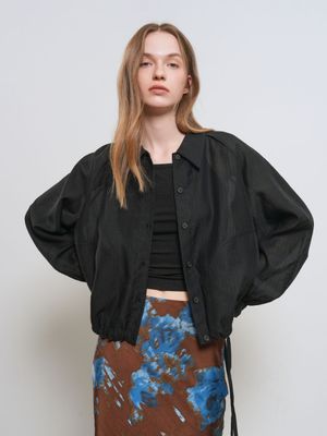 시어 볼륨 블루종 자켓 [BLACK] / GF1LSH510