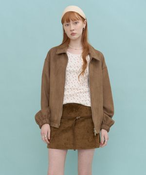 시그니처 스웨이드 오버핏 재킷  2WAY [브라운]