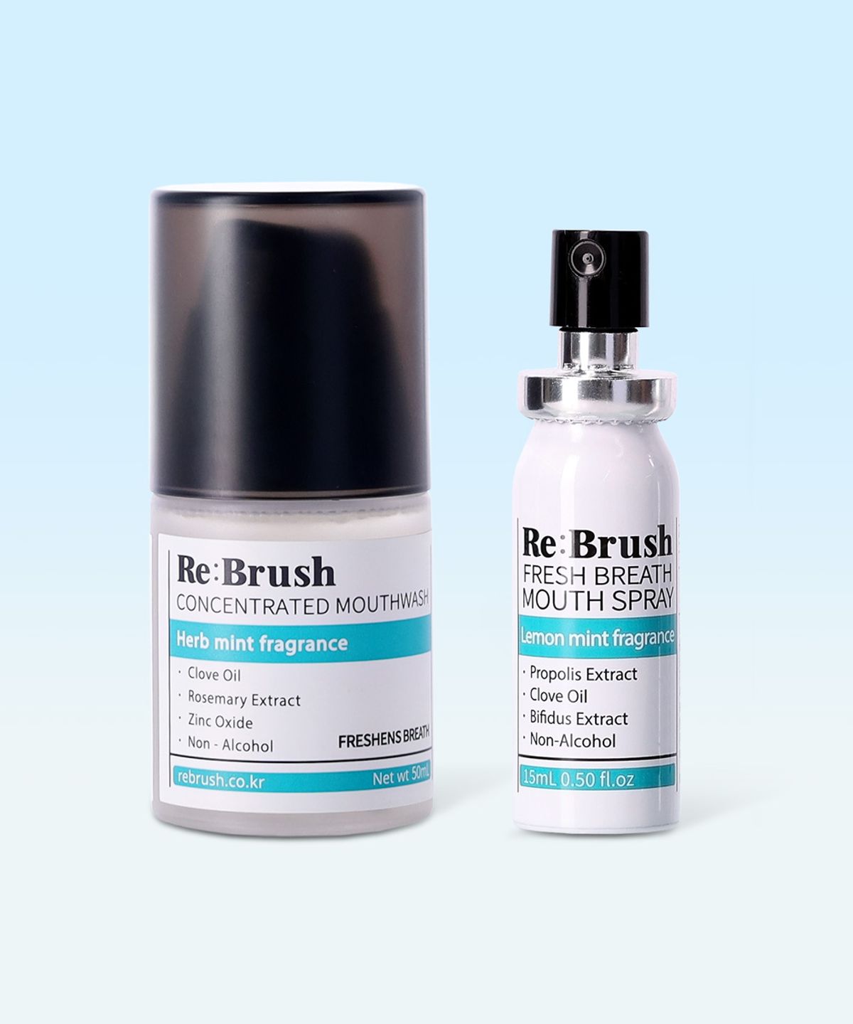 리브러쉬(REBRUSH) 숨결케어 세트 (농축가글 50ml+구강스프레이 15ml)