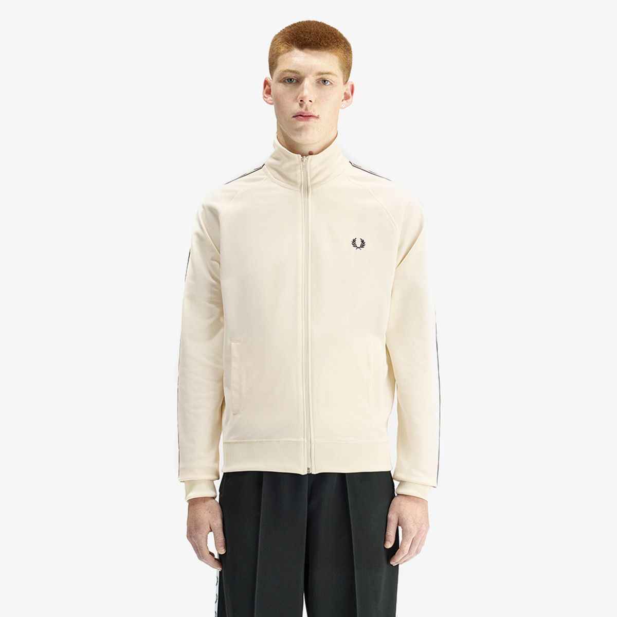 프레드페리(FRED PERRY) [Sport] 컨트라스트 테잎 트랙 재킷 - 에크루/네이비/시그래스 AFPM2615557-34B