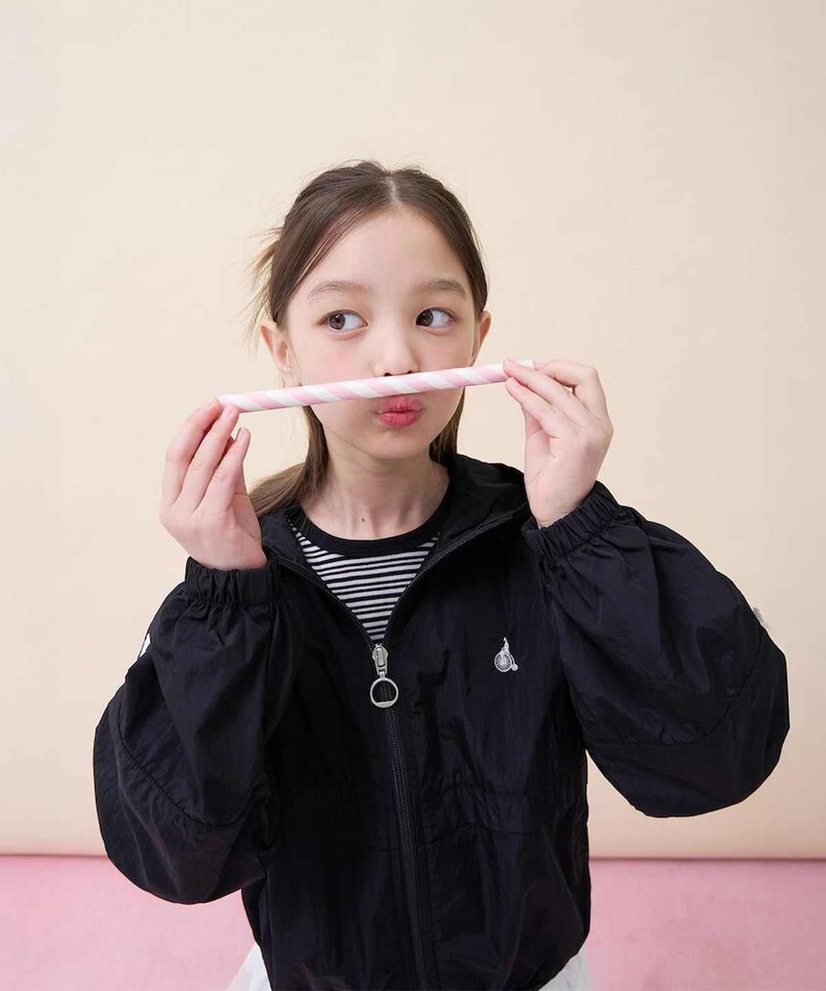 빈폴 키즈(BEANPOLE KIDS) 여아 리본 포인트 경량 점퍼  블랙 (BI6239G025)