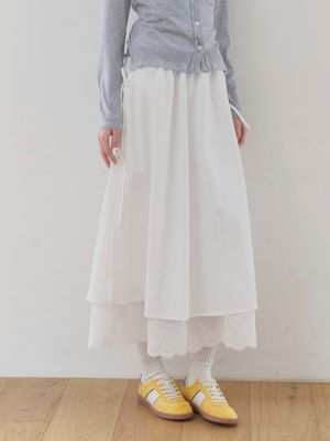 [리본슬릿/데일리] 보우 슬릿 맥시 스커트 (WHITE)