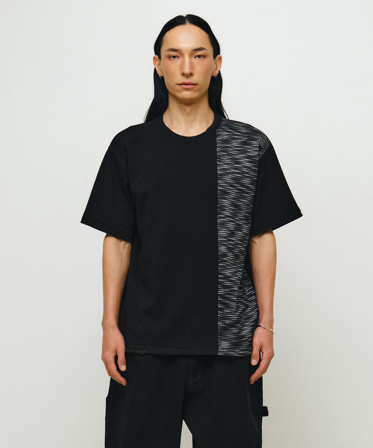 엔도어(ENDOOR) Functional Knit Panel 1/2 T-Shirt (black)