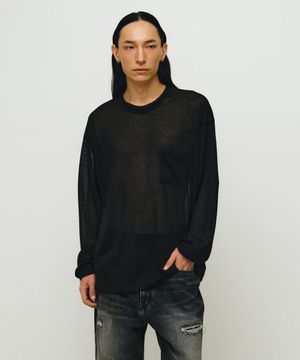 Double Neck Knit Long Sleeve (black)