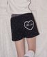 STAR HEART LACE APPLIQUE SHORTS BLACK