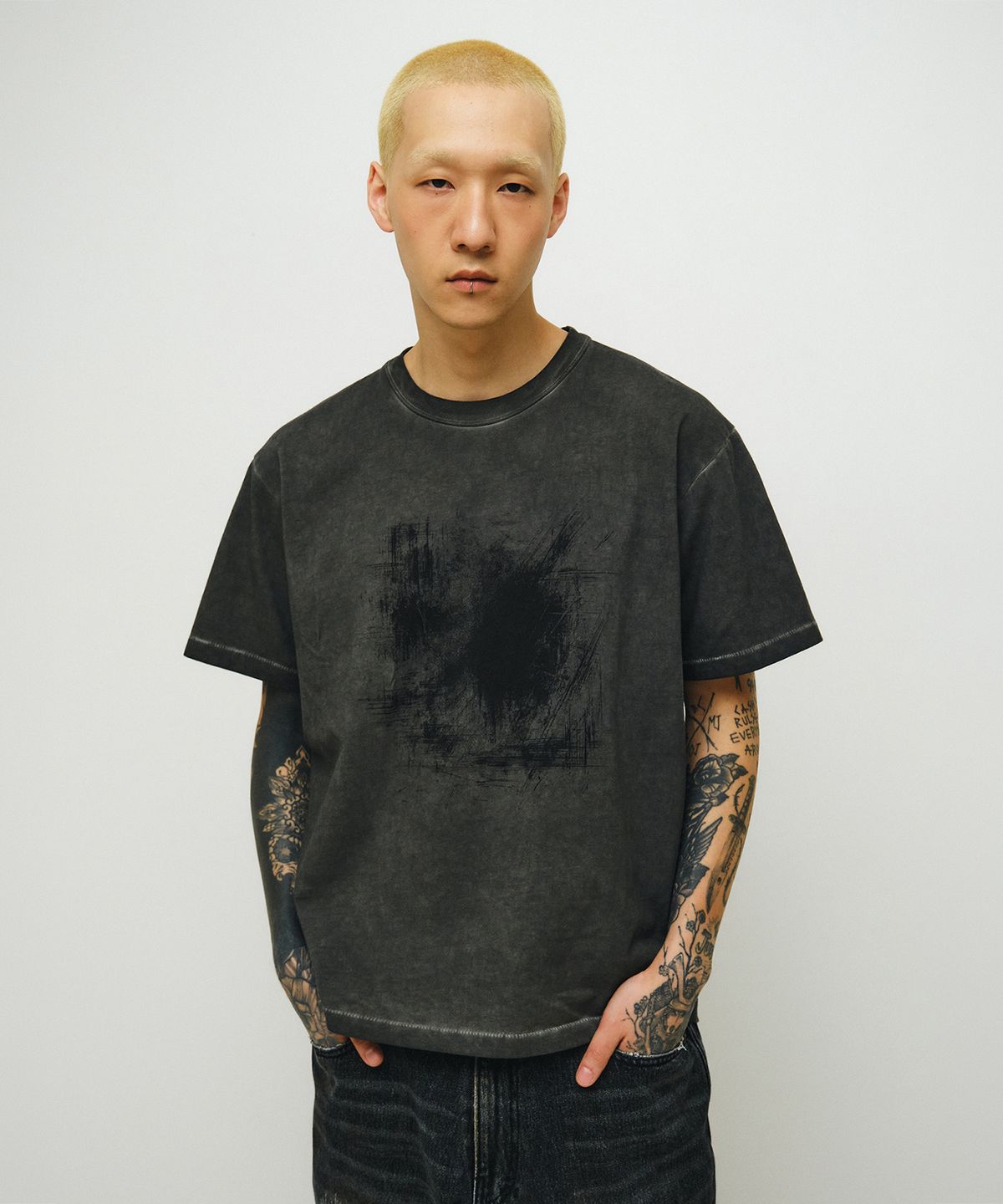 엔도어(ENDOOR) Archive trace 1/2 T-shirt (vtg gray)