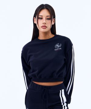 아이비리그 트랙 라인 크롭 스웨트셔츠 (NAVY)