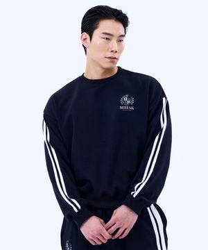 아이비리그 트랙 라인 스웨트셔츠 (NAVY)