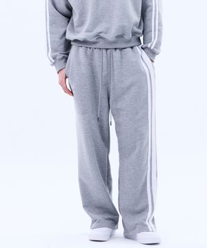 아이비리그 트랙 라인 와이드 팬츠 (GRAY)