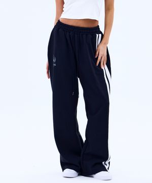 아이비리그 트랙 라인 와이드 팬츠 (NAVY)