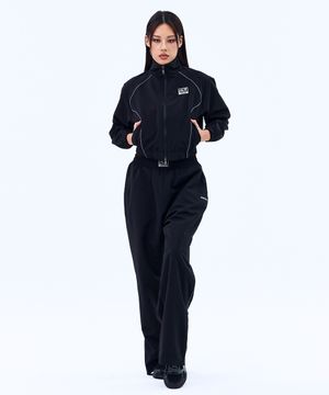 [SET] 메탈 플레이트 파이핑 크롭 웜업 세트 (BLACK)