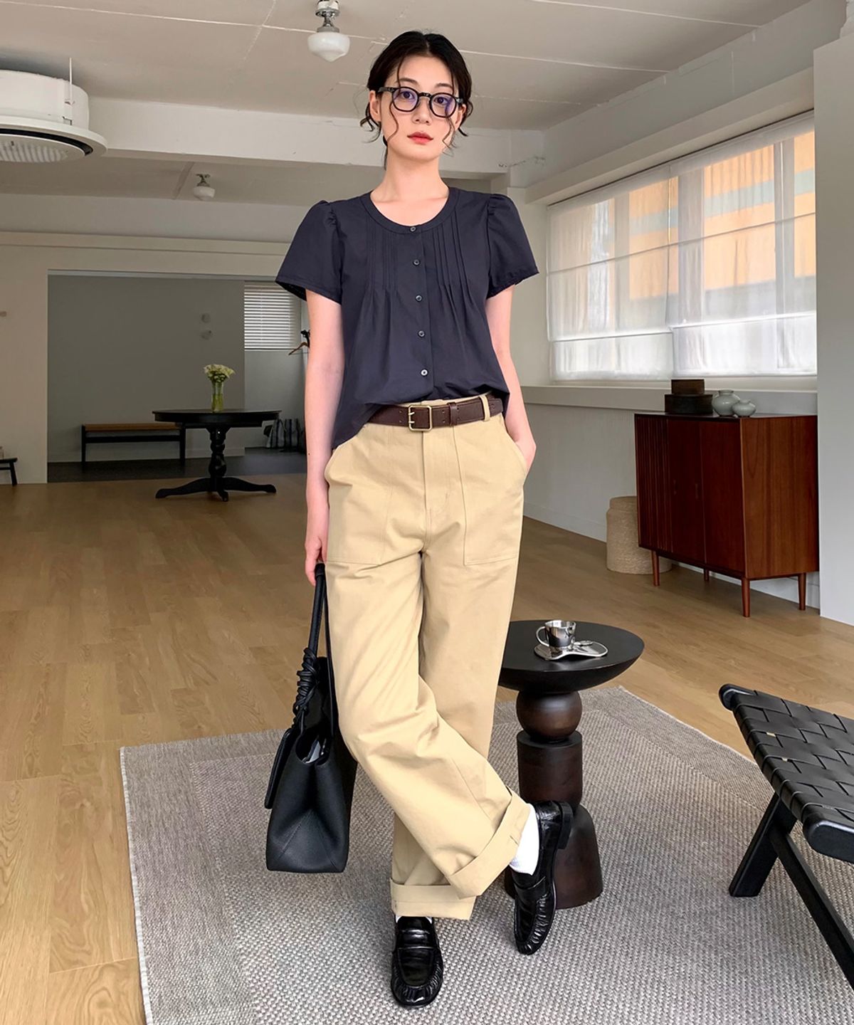 링서울(LINGSEOUL) cotton fatigue pants-beige