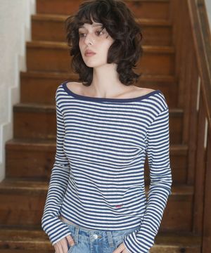 헤더 스트라이프 롱슬리브_아이보리