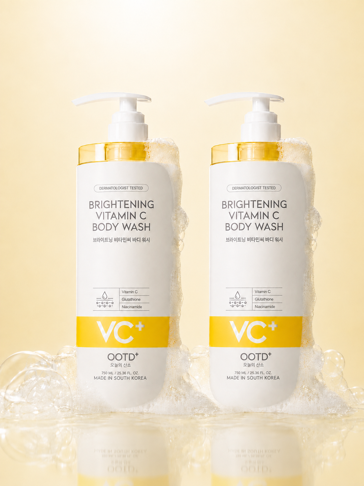 오오티디 뷰티(OOTD BEAUTY) [대용량] 브라이트닝 비타민씨 미백 톤업 보습 바디워시 750ml X 2개