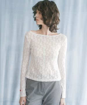 리브 레이스 롱 슬리브_크림화이트