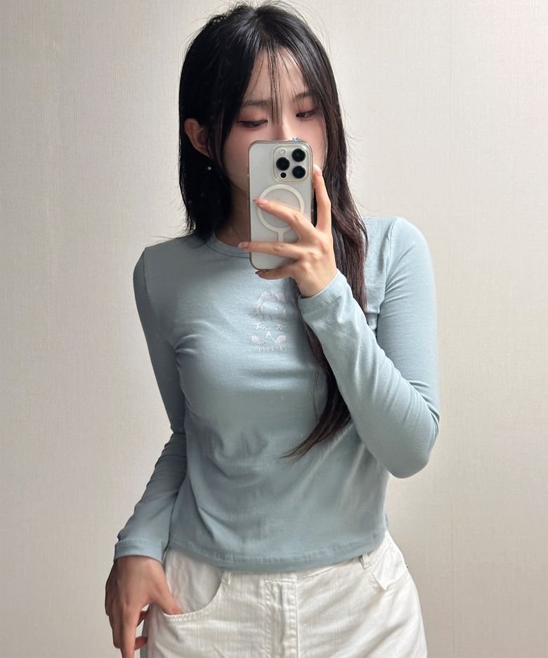 베이비 캣 로고 탑 인디고 블루