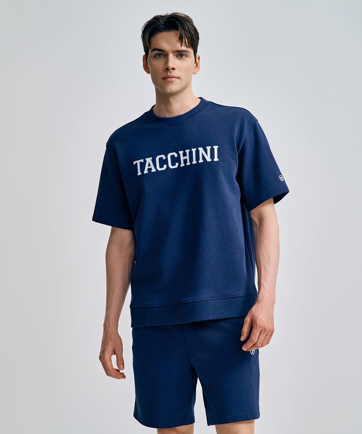 세르지오 타키니(SERGIO TACCHINI) M 쿠쉬라이트 프렌치 반팔 맨투맨 (Navy)