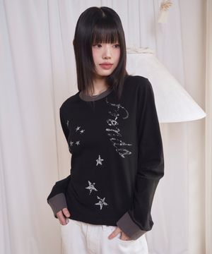 CRACK STAR LOGO LONG SLEEVE BLACK