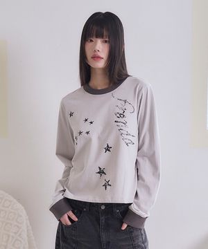 CRACK STAR LOGO LONG SLEEVE GRAY