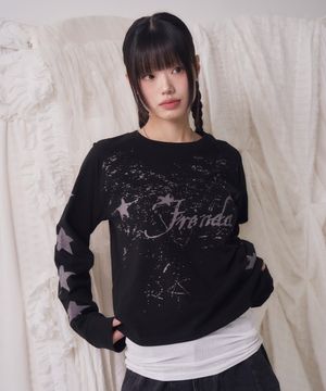 STAR LETTERING LOGO LONG SLEEVE BLACK