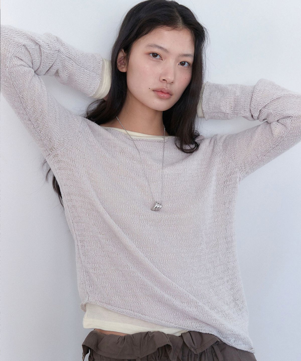 아우로(OURO) BOHEMIAN SNAP TOP [ GRAY ]