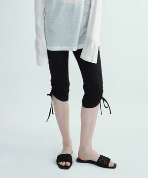스트링 카프리 팬츠 [블랙]